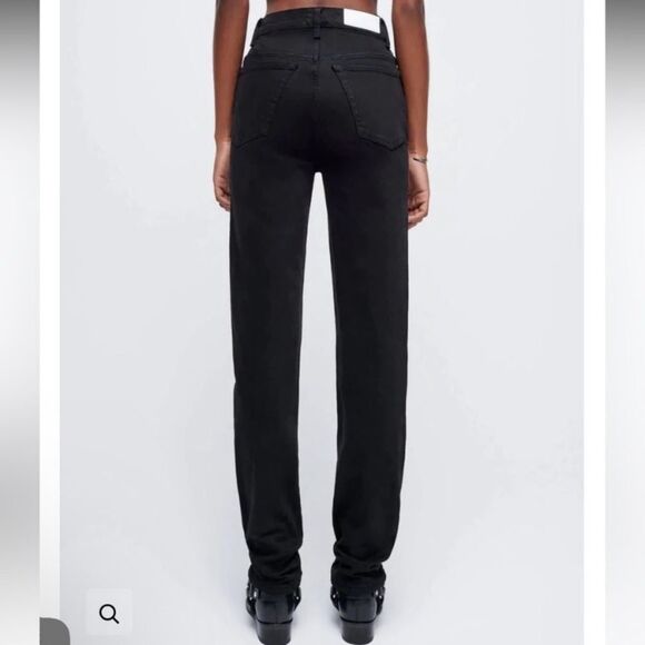 Re/Done 70's Orginals Black Straight Jeans High Rise Size 25 - Picture 9 of 16